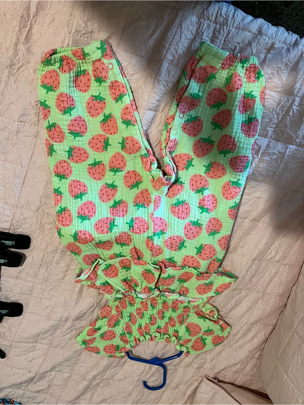 Baby Essentials Green and Pink Strawberry Print One-Piece